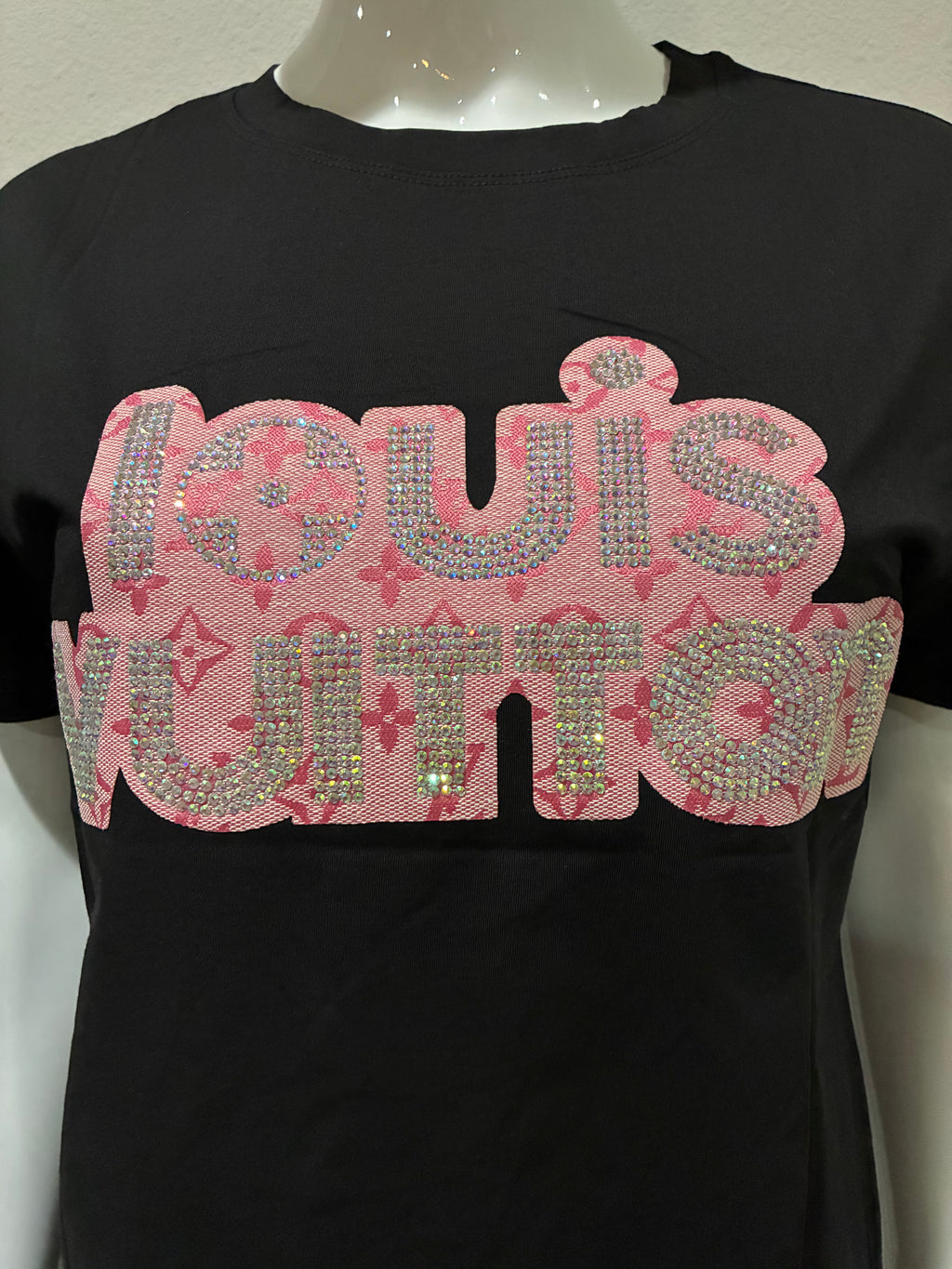 Rhinestones Letters T-Shirt