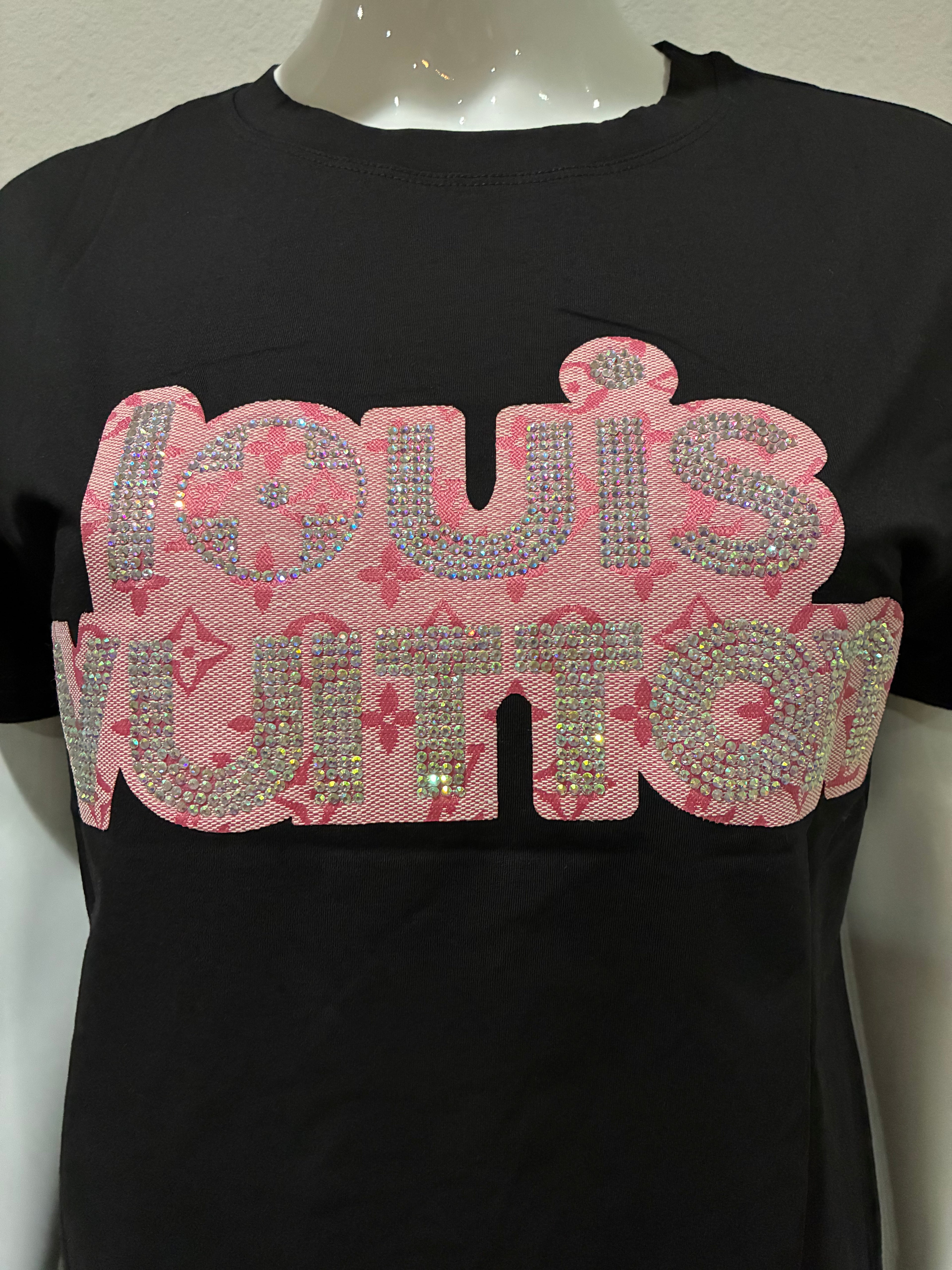 Rhinestones Letters T-Shirt
