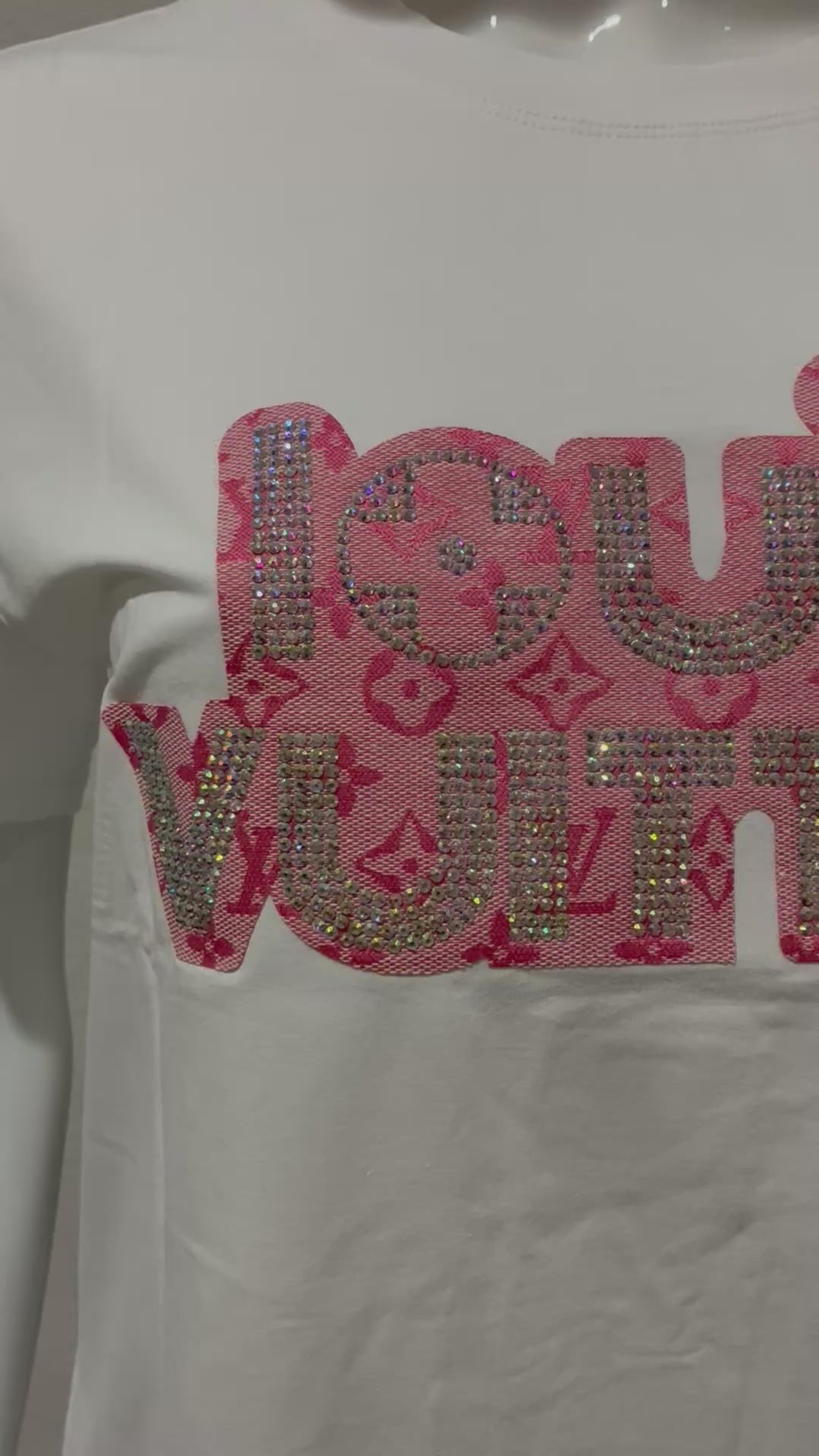 Rhinestones Letter T-Shirt