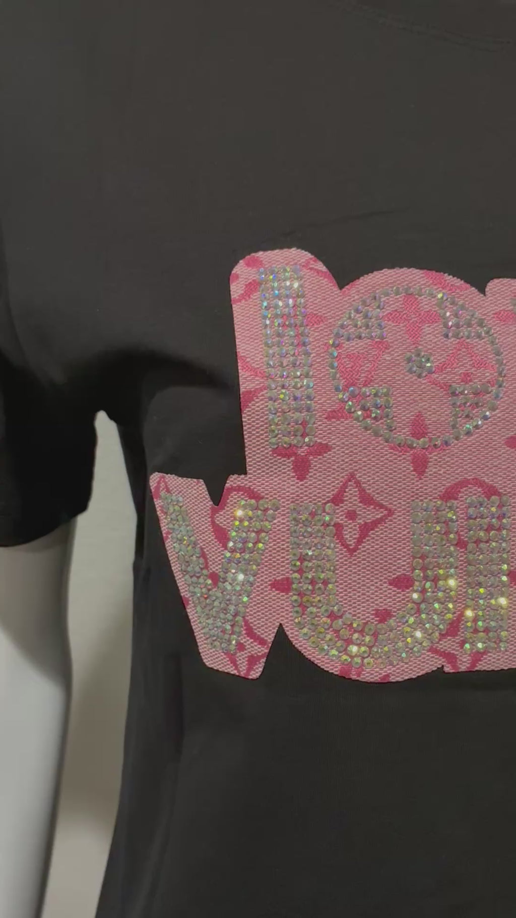 Rhinestones Letters T-Shirt