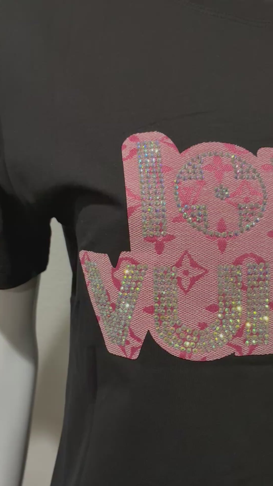 Rhinestones Letters T-Shirt